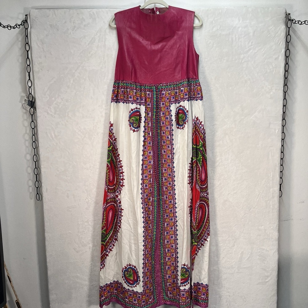 Handmade Sleeveless Mixed Media Maxi Dress Womens XS/S? Esteem Colorful Paisley